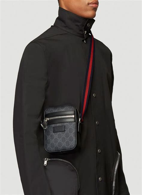 gucci cross body bag for men|Gucci shoulder bag men's black.